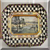 P38. MacKenzie-Childs 1983 Courtney Check landscape plate. - $40 